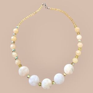 Quartz, Citrine & Crystal Yellow Gemstone Necklace